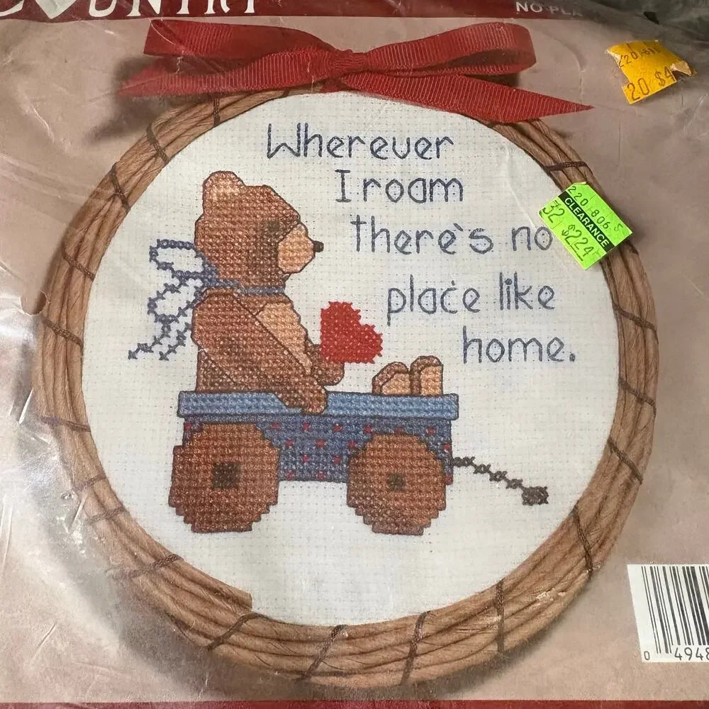 No Place Like Home Vintage Country Counted Cross Stitch Kit by Janlynn - 1986